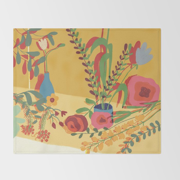 Floral composition Throw Blanket Gallery Image 2