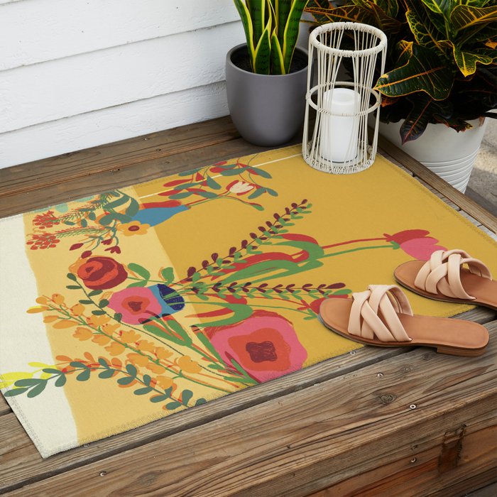 Floral composition Outdoor Rug Gallery Image 2
