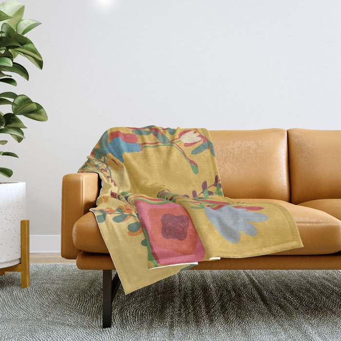 Floral composition Throw Blanket Gallery Image 1