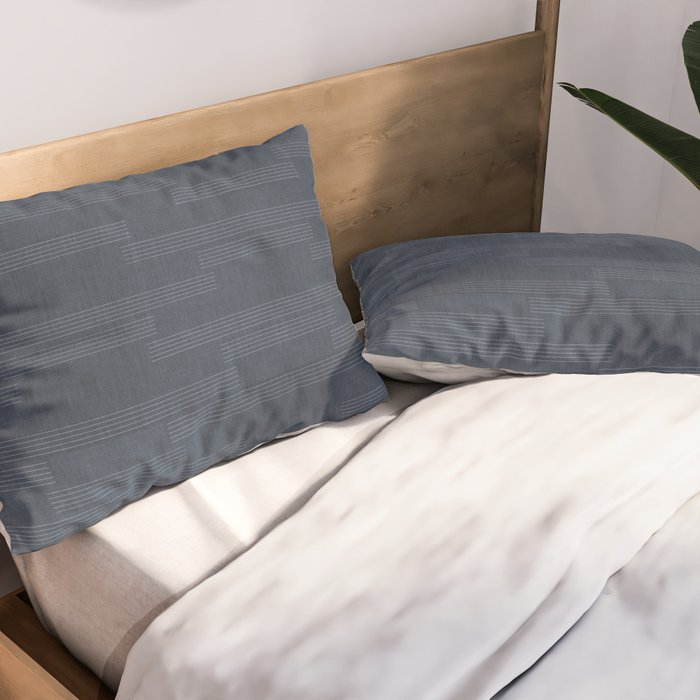 Minimal Striped Pattern, Navy Blue Pillow Sham Gallery Image 2