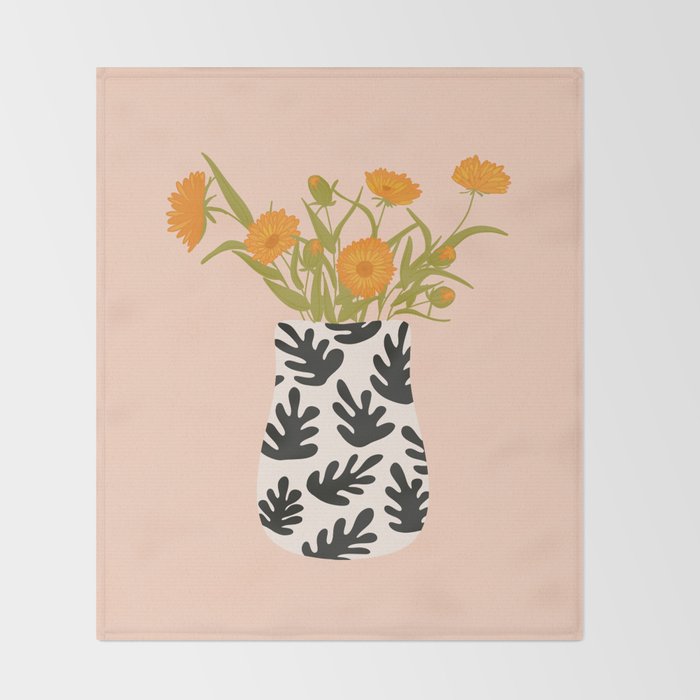 Vase no. 28 with Heliopsis Throw Blanket Gallery Image 2