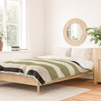 Abstract Geometric Rings 234 Black Olive Green and Beige Duvet Cover Gallery Image 2
