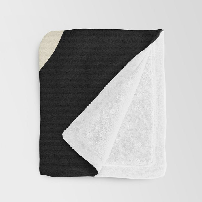 Abstract Geometric Rings 234 Black Olive Green and Beige Throw Blanket Gallery Image 3