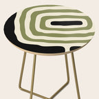 Abstract Geometric Rings 234 Black Olive Green and Beige Side Table Gallery Image 2