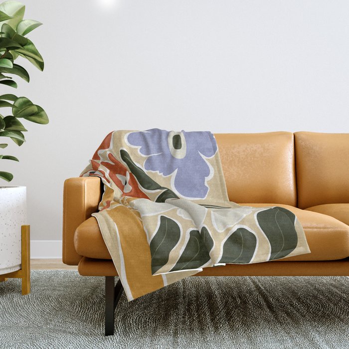 Mid-Century Garden II Throw Blanket Gallery Image 1