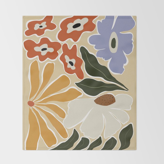 Mid-Century Garden II Throw Blanket Gallery Image 2