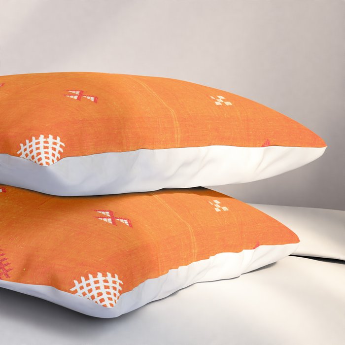 Orange Oriental Traditional Creative Berber Moroccan Fabric Style Pillow Sham Gallery Image 3