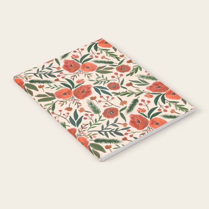 Christmas Floral Pattern Notebook Gallery Image 2