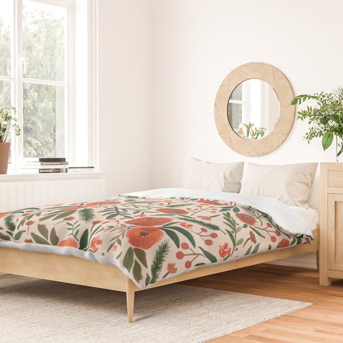 Christmas Floral Pattern Duvet Cover Gallery Image 2