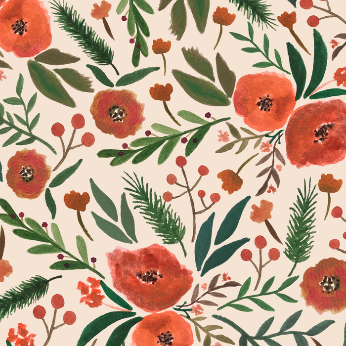 Christmas Floral Pattern Coffee Mug Gallery Image 2