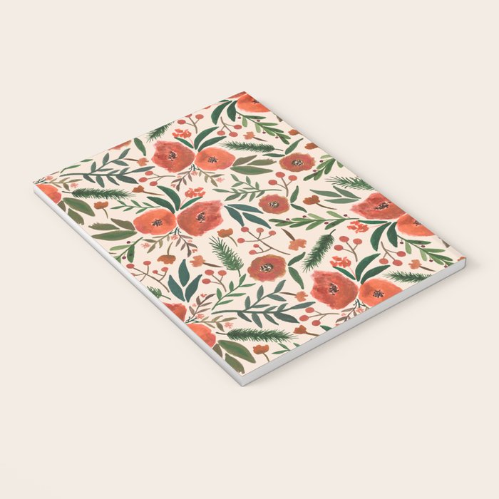 Christmas Floral Pattern Notebook Gallery Image 3