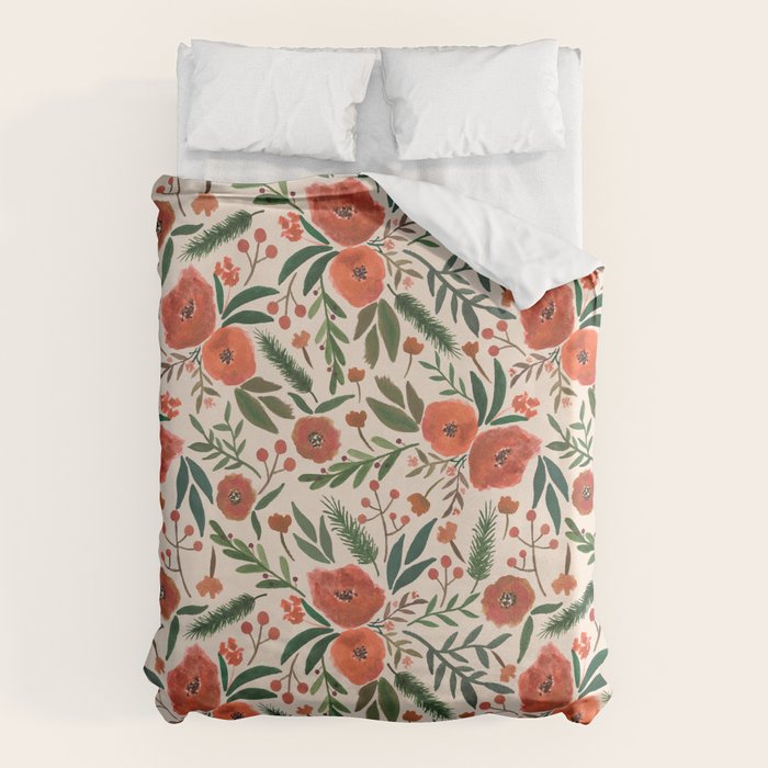 Christmas Floral Pattern Duvet Cover Gallery Image 6