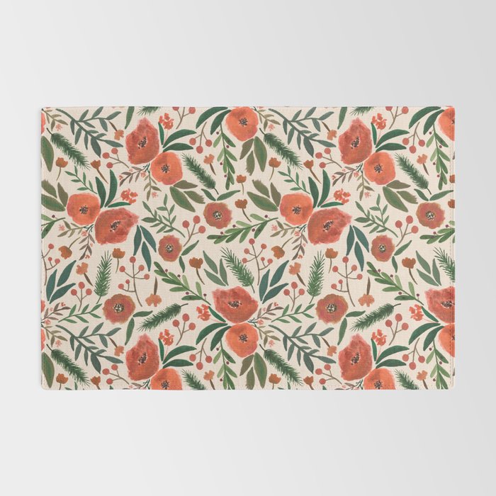 Christmas Floral Pattern Rug Gallery Image 2