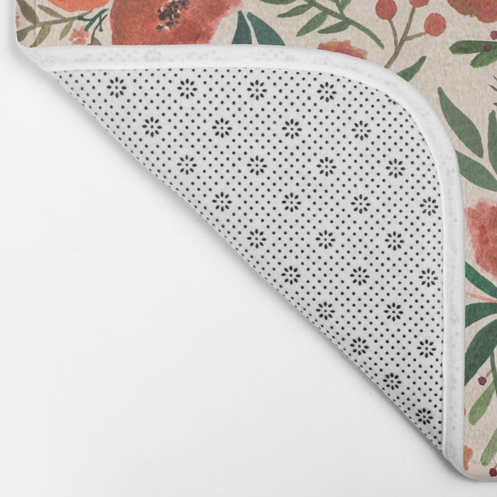 Christmas Floral Pattern Bath Mat Gallery Image 2