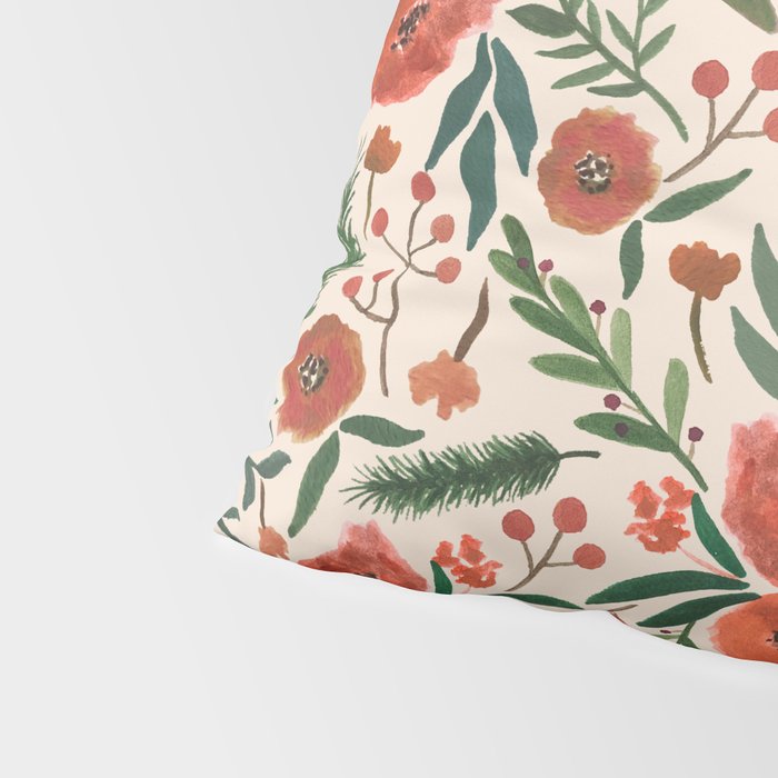 Christmas Floral Pattern Pillow Sham Gallery Image 4