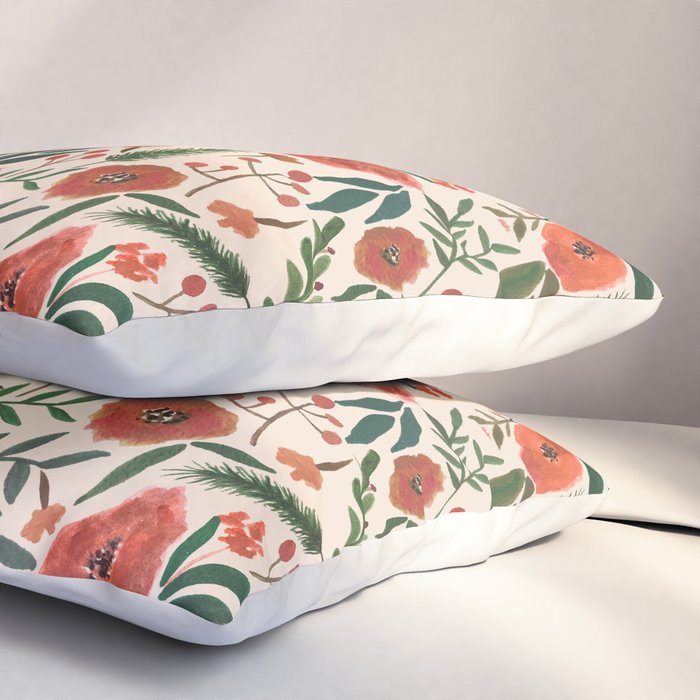 Christmas Floral Pattern Pillow Sham Gallery Image 3