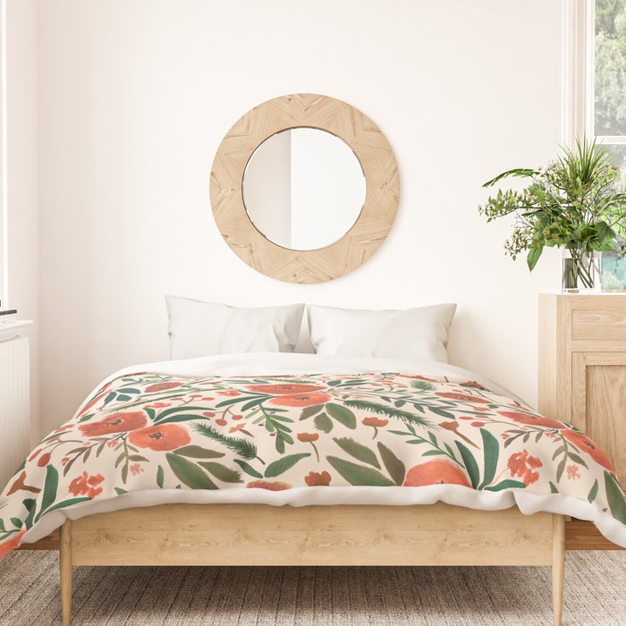 Christmas Floral Pattern Duvet Cover Gallery Image 3