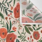 Christmas Floral Pattern Wall Tapestry Gallery Image 3