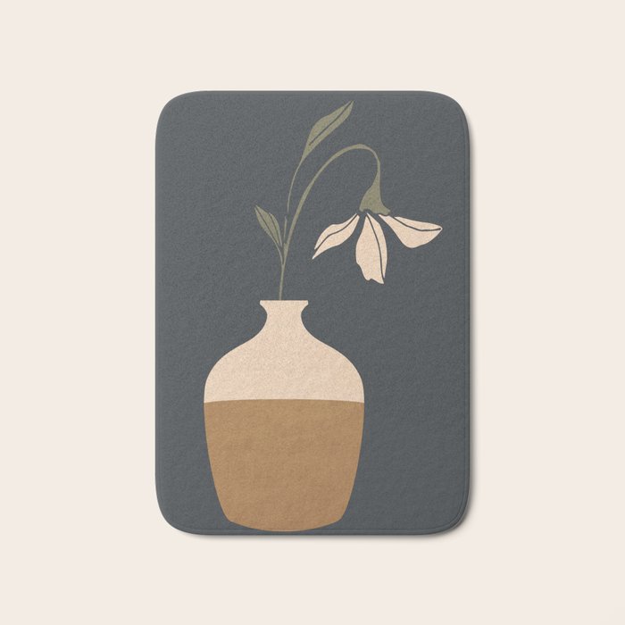 Minimal Abstract Art Vase Flower 9 Bath Mat Gallery Image 1