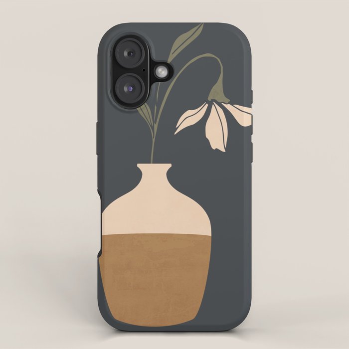 Minimal Abstract Art Vase Flower 9 iPhone Case Gallery Image 1