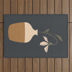 Minimal Abstract Art Vase Flower 9 Outdoor Rug Gallery Image 1