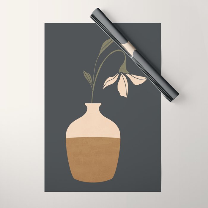 Minimal Abstract Art Vase Flower 9 Wrapping Paper Gallery Image 1