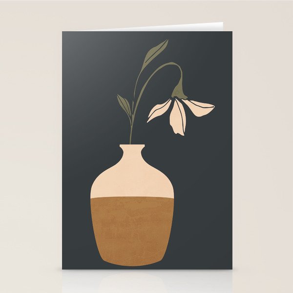 Minimal Abstract Art Vase Flower 9 Stationery Card Gallery Image 1