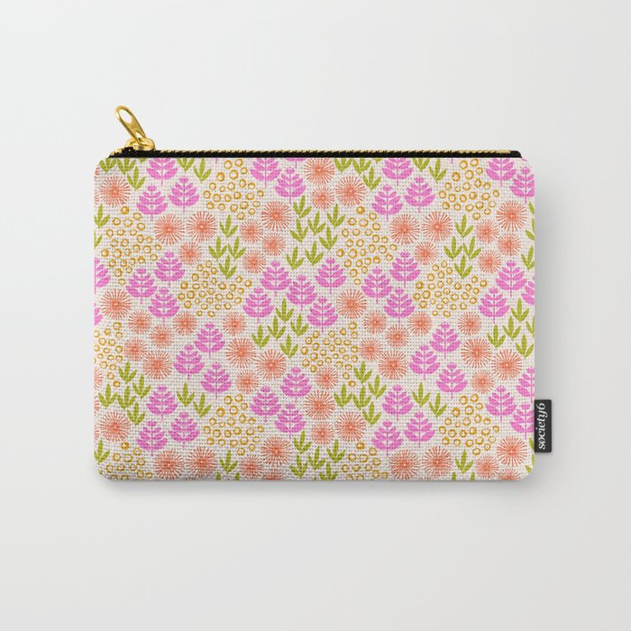Retro Tropical Flora Pattern Carry All Pouch Gallery Image 1