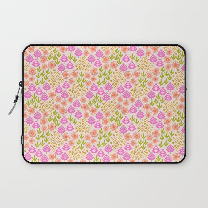 Retro Tropical Flora Pattern Laptop Sleeve Gallery Image 1
