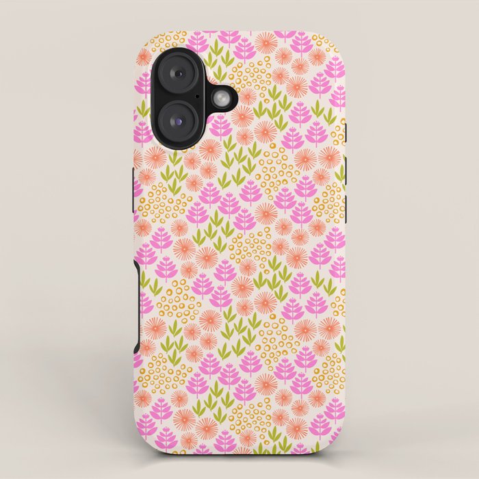 Retro Tropical Flora Pattern iPhone Case Gallery Image 1