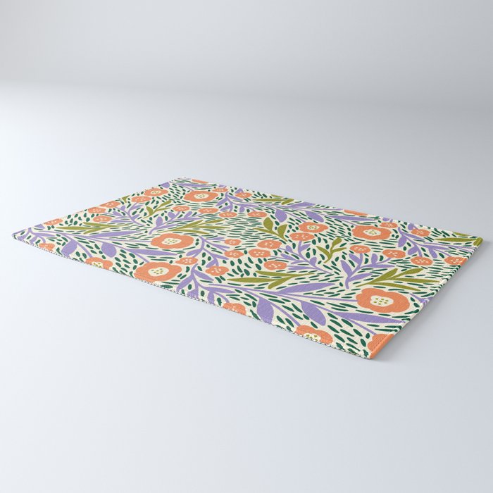 Botanical Garden - Peach, Lilac and Olive Green Rug Gallery Image 3