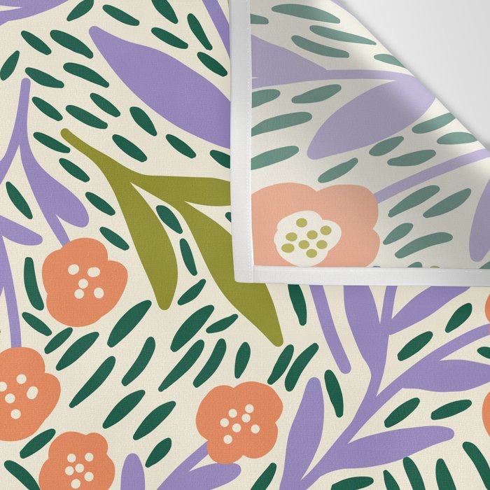 Botanical Garden - Peach, Lilac and Olive Green Wall Tapestry Gallery Image 3