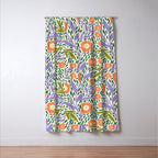Botanical Garden - Peach, Lilac and Olive Green Window Curtain Gallery Image 3