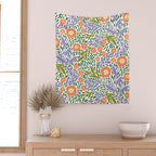 Botanical Garden - Peach, Lilac and Olive Green Wall Tapestry Gallery Image 2