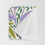 Botanical Garden - Peach, Lilac and Olive Green Throw Blanket Gallery Image 3