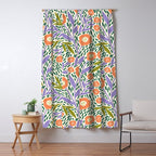 Botanical Garden - Peach, Lilac and Olive Green Window Curtain Gallery Image 5