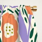 Botanical Garden - Peach, Lilac and Olive Green Window Curtain Gallery Image 2