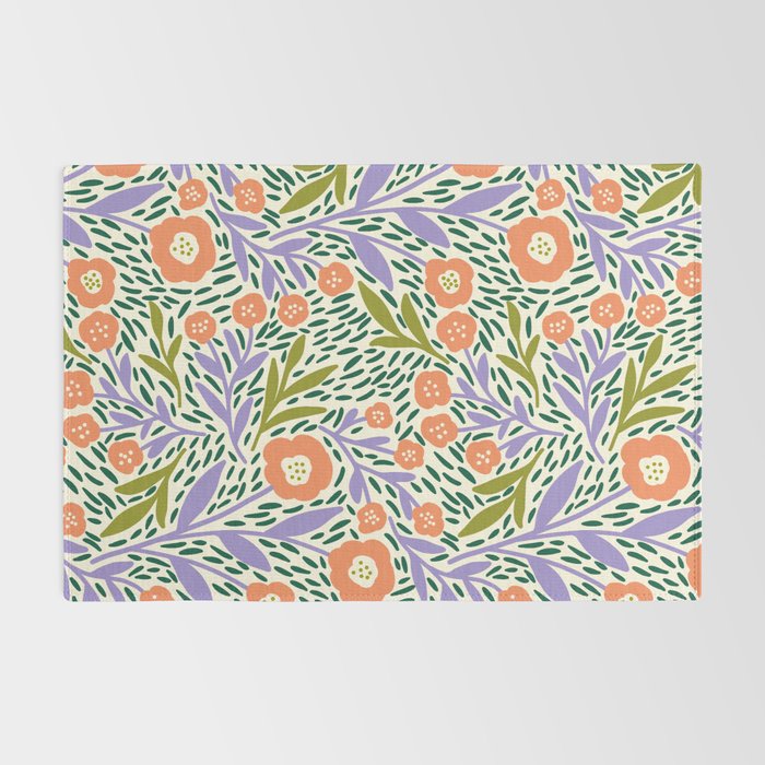 Botanical Garden - Peach, Lilac and Olive Green Rug Gallery Image 2