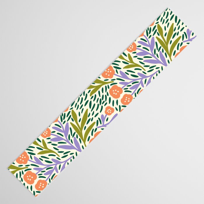 Botanical Garden - Peach, Lilac and Olive Green Table Runner Gallery Image 3