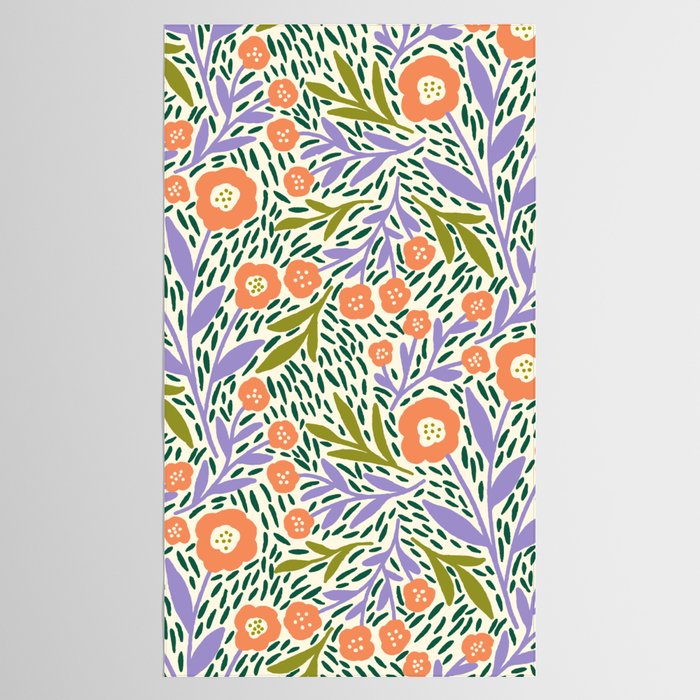 Botanical Garden - Peach, Lilac and Olive Green Tablecloth Gallery Image 2