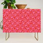 Red love heart checkered pattern Credenza Gallery Image 1
