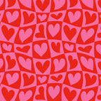 Red love heart checkered pattern Coffee Mug Gallery Image 2