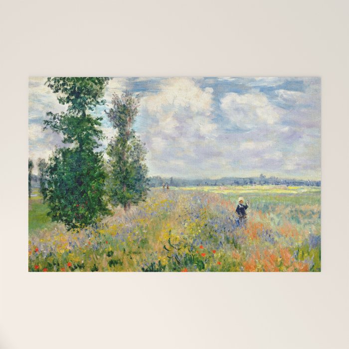 Poppy Fields near Argenteuil by Claude Monet Welcome Mat Gallery Image 1