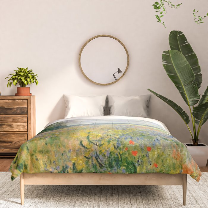 Poppy Fields near Argenteuil by Claude Monet Comforter Gallery Image 3