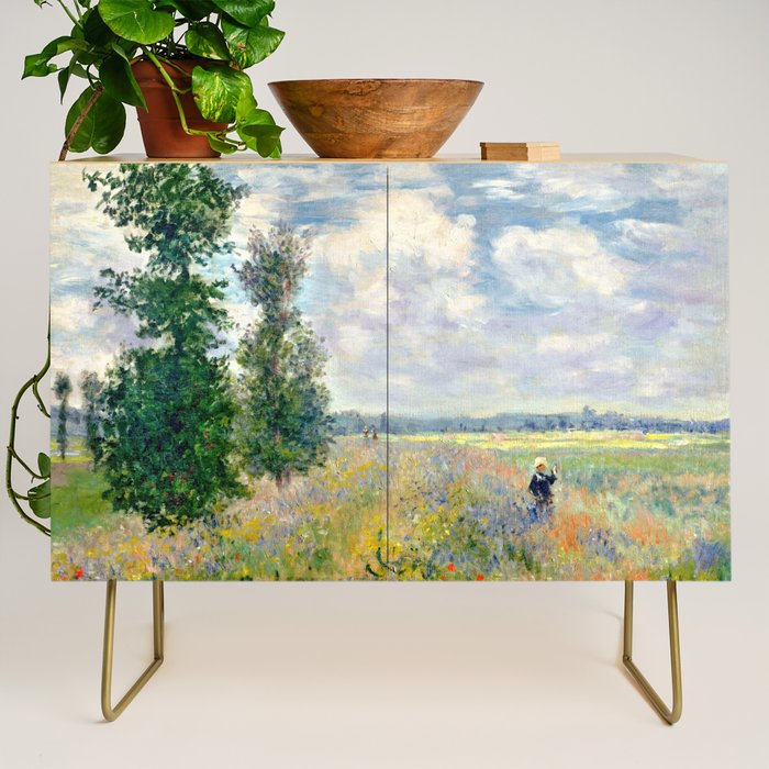 Poppy Fields near Argenteuil by Claude Monet Credenza Gallery Image 1
