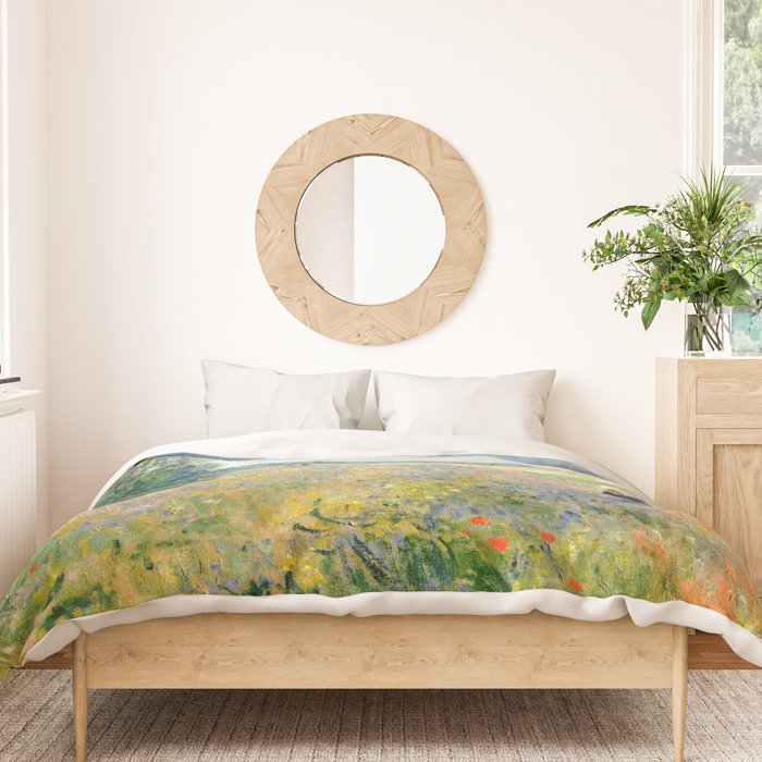 Poppy Fields near Argenteuil by Claude Monet Duvet Cover Gallery Image 3