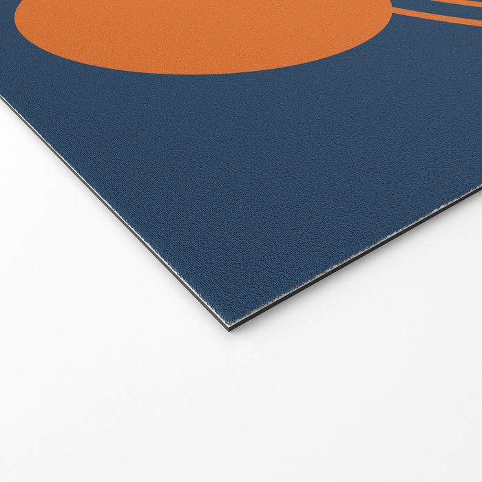 Mid Century Modern Geometric 186 in Navy Blue Orange Welcome Mat Gallery Image 2