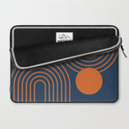 Mid Century Modern Geometric 186 in Navy Blue Orange Laptop Sleeve Gallery Image 2