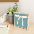 Bows & Ribbons Pattern LIV Teal Green Mini Art Print Gallery Image 2