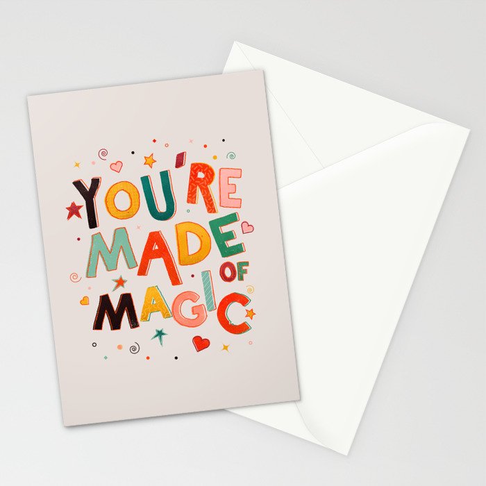 You Are Made Of Magic - colorful letters Stationery Card Gallery Image 2
